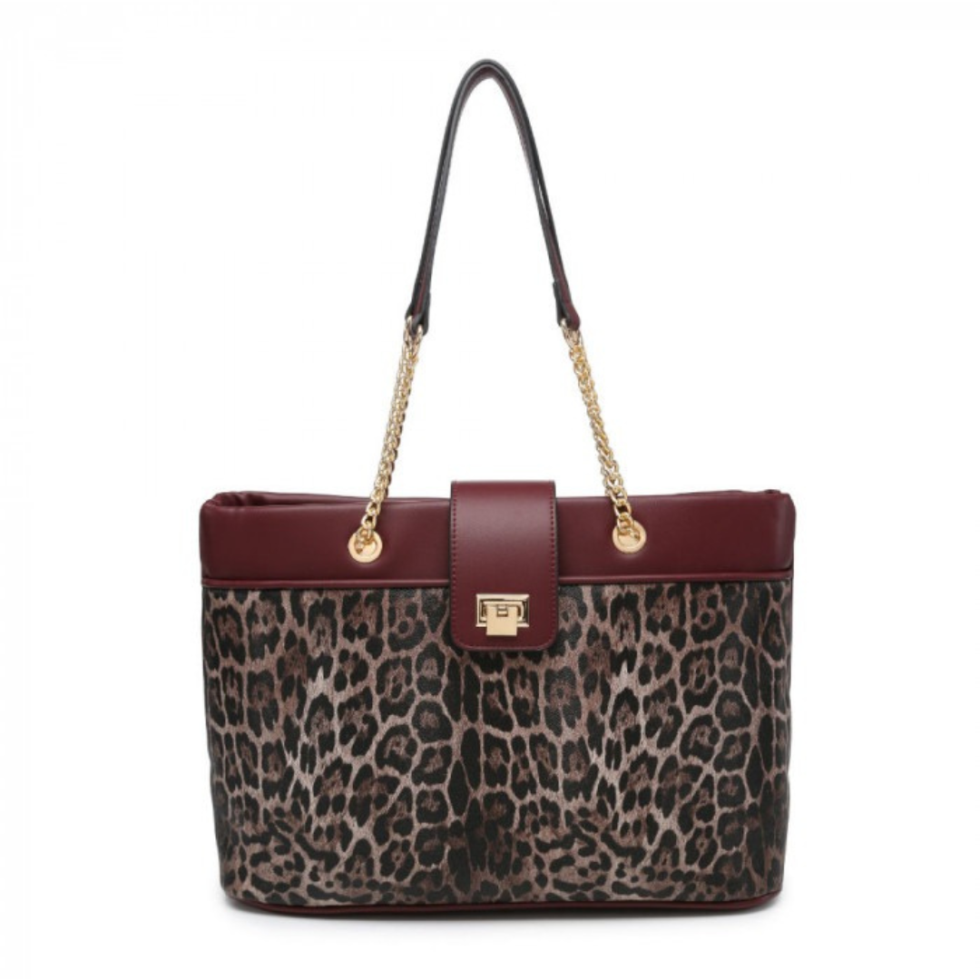 Craze London Tote Bag with magetic button clasp and flap over closure