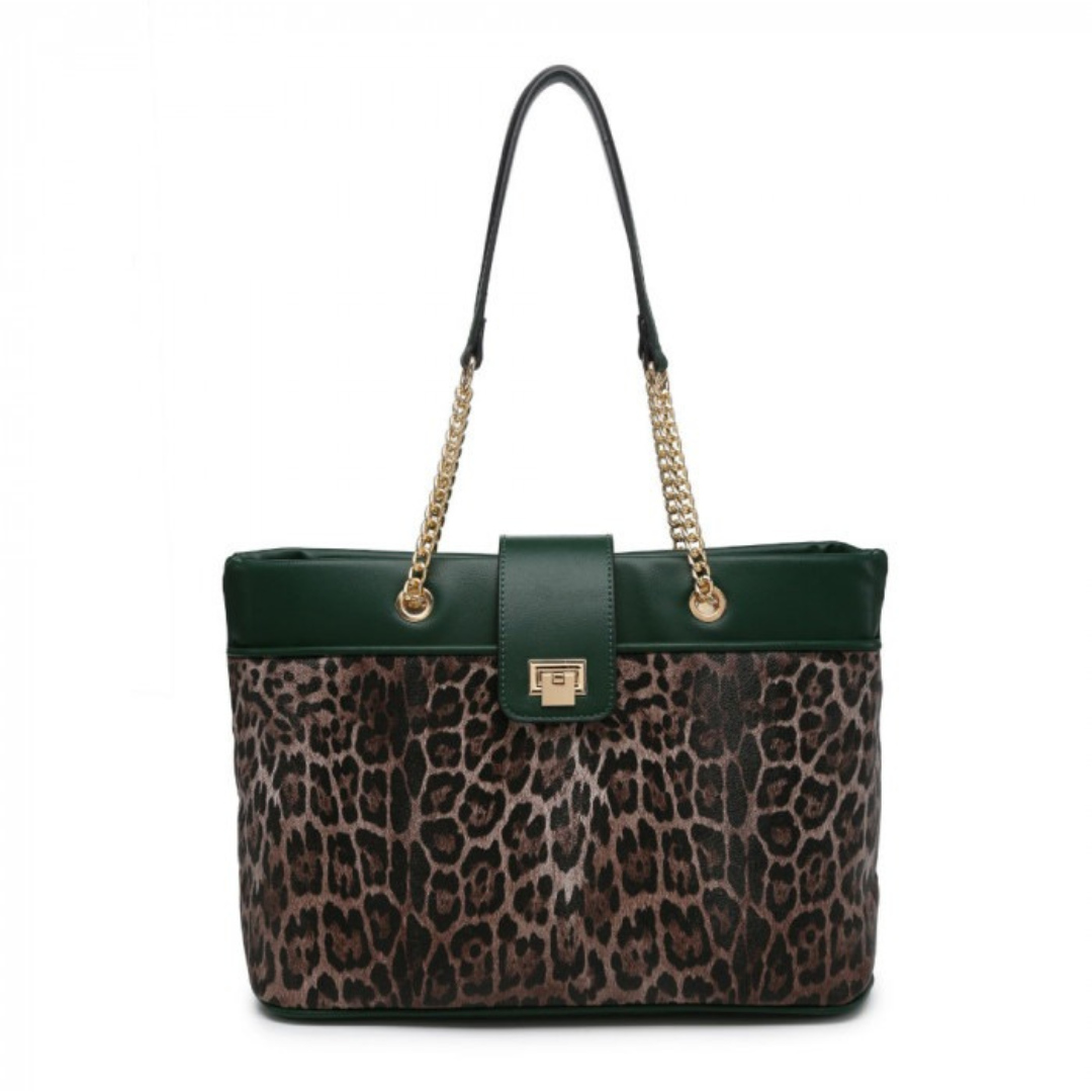 Craze London Tote Bag with magetic button clasp and flap over closure