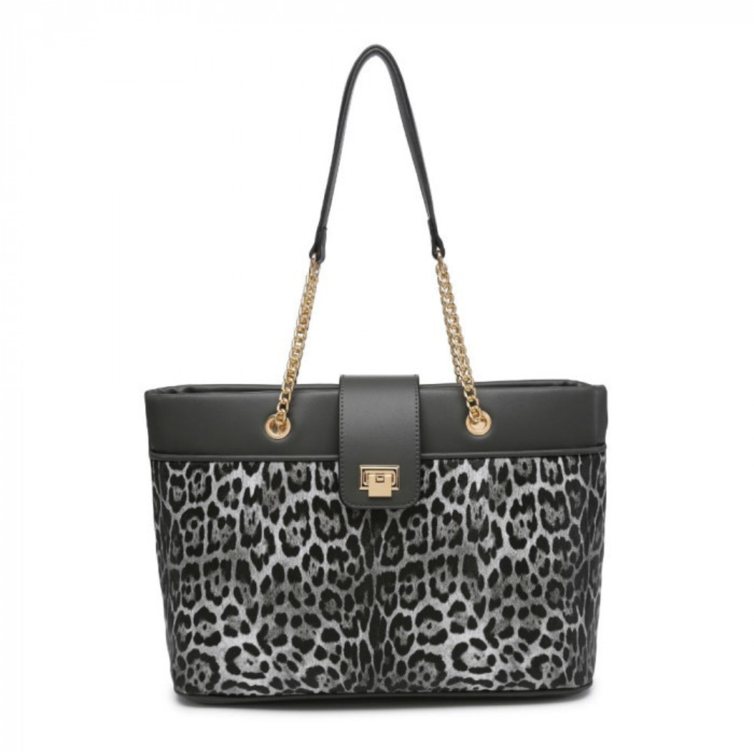 Craze London Tote Bag with magetic button clasp and flap over closure