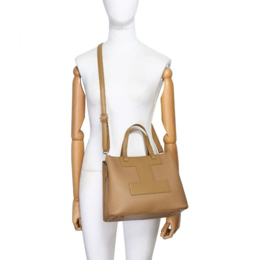 Craze London Totebag with magnetic button closure and adjustable strap