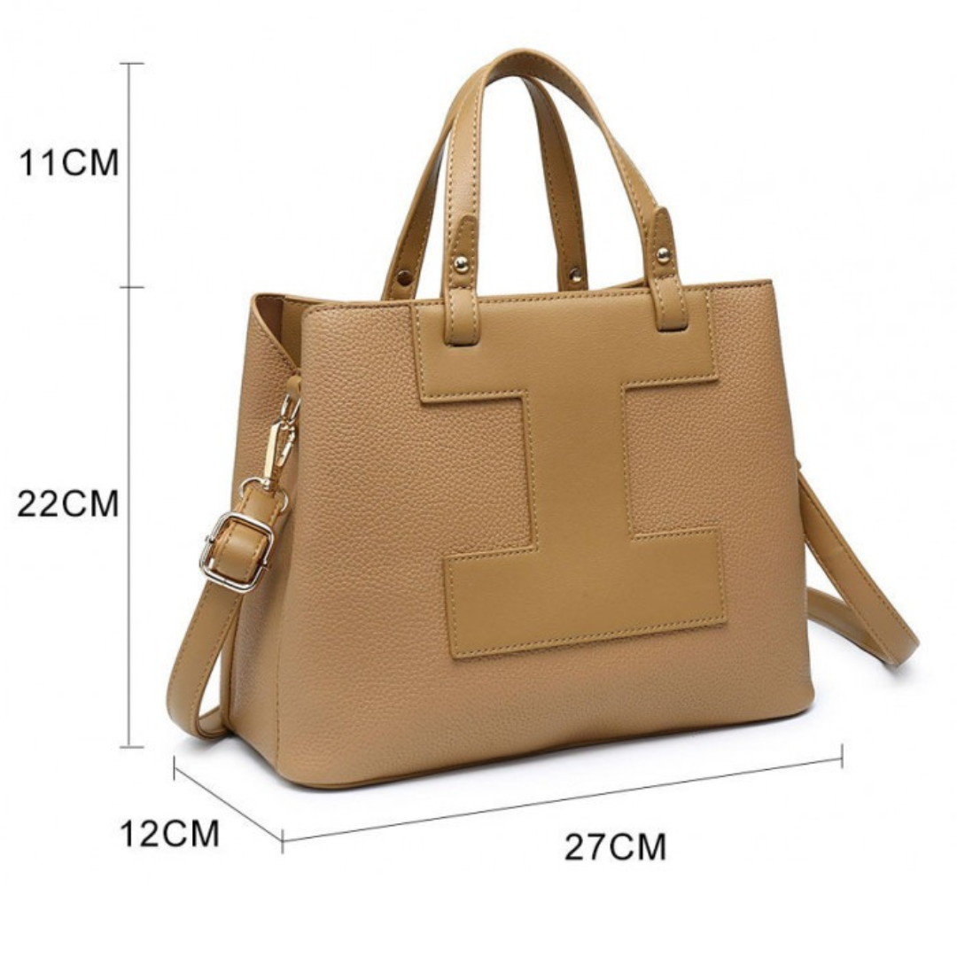 Craze London Totebag with magnetic button closure and adjustable strap
