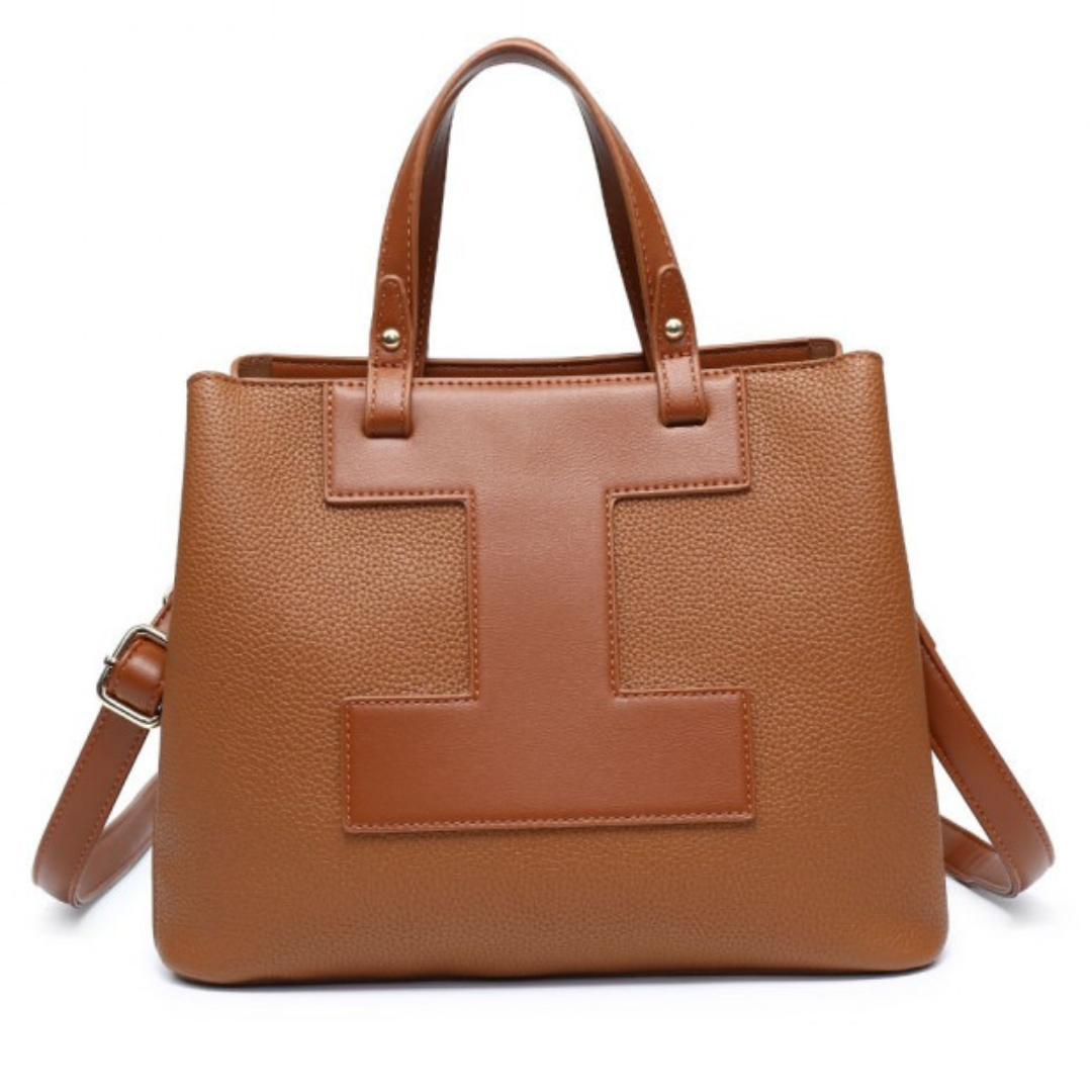 Craze London Totebag with magnetic button closure and adjustable strap