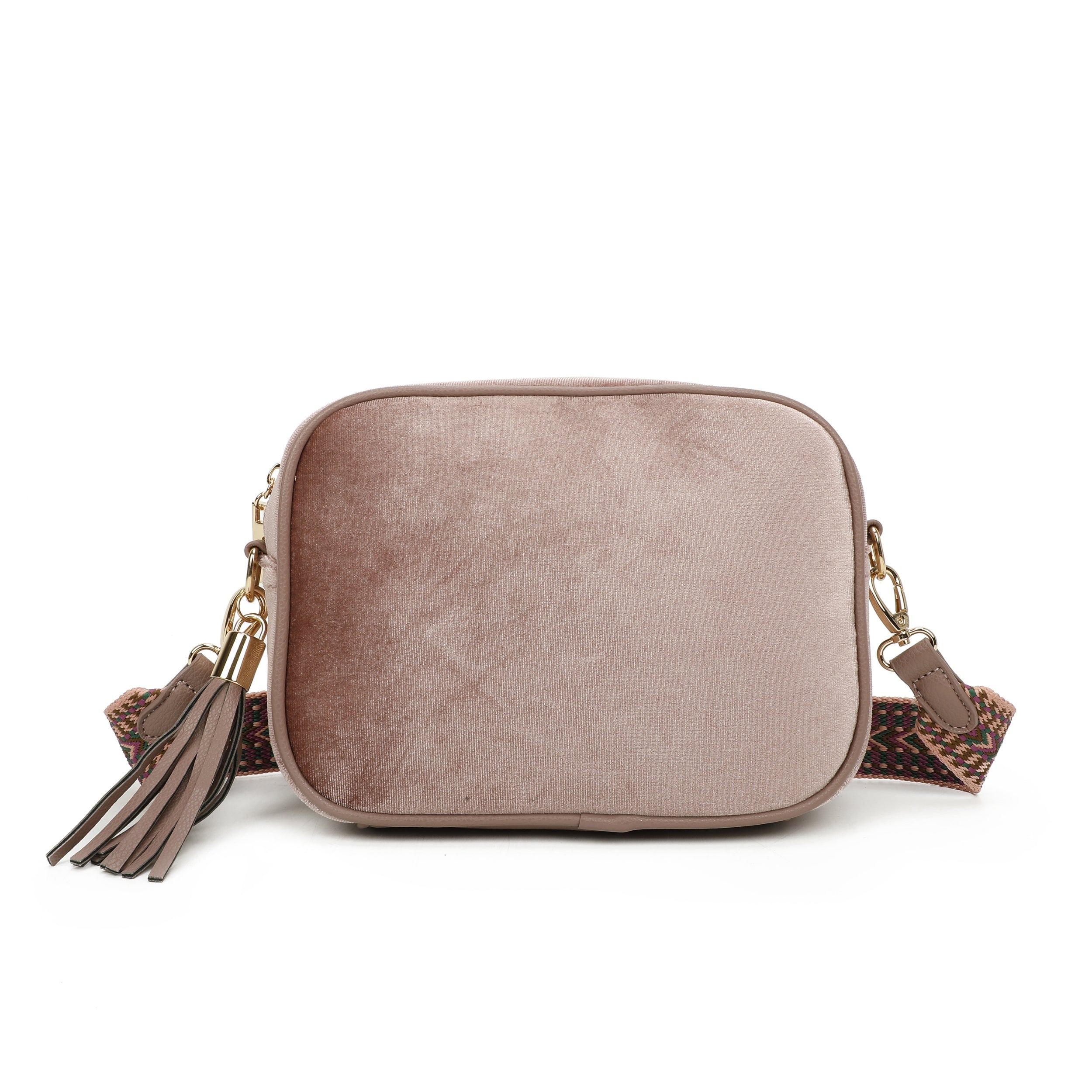 Craze London Velvet Crossbody Bag