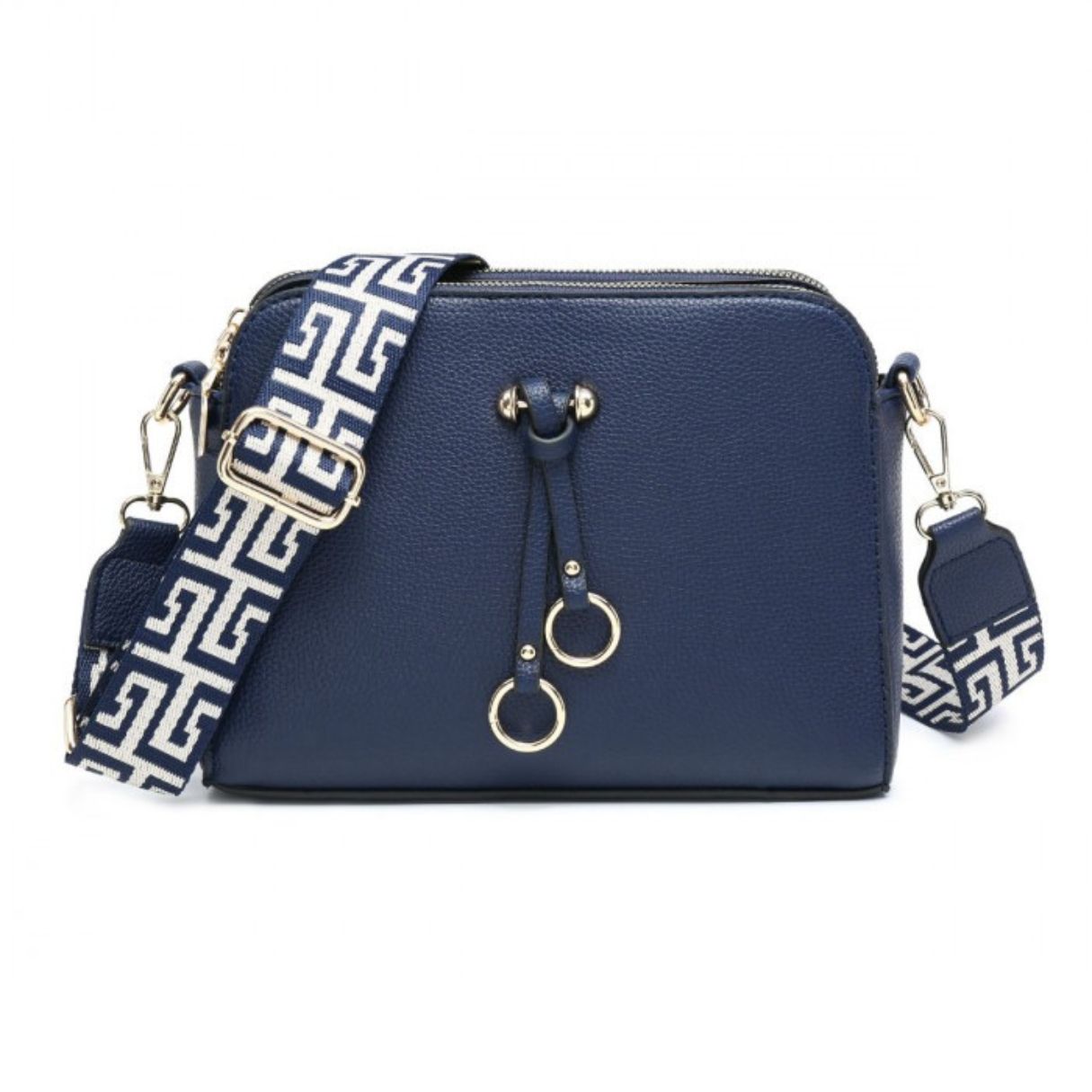 Craze London Women's Double Ring Tassel Crossbody Handbag