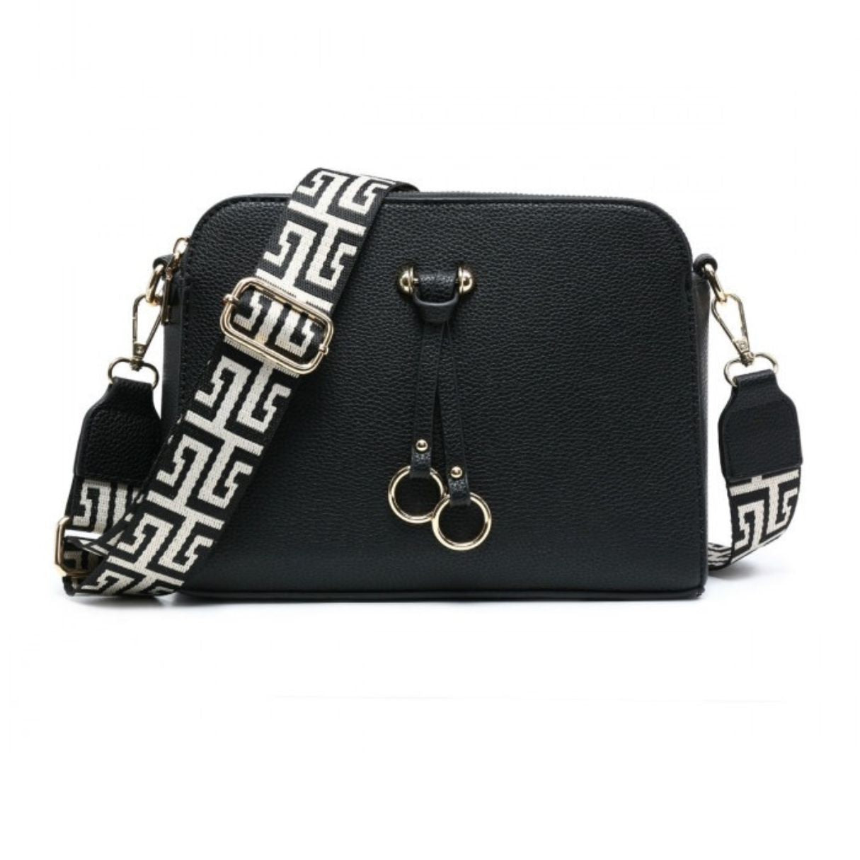Craze London Women's Double Ring Tassel Crossbody Handbag