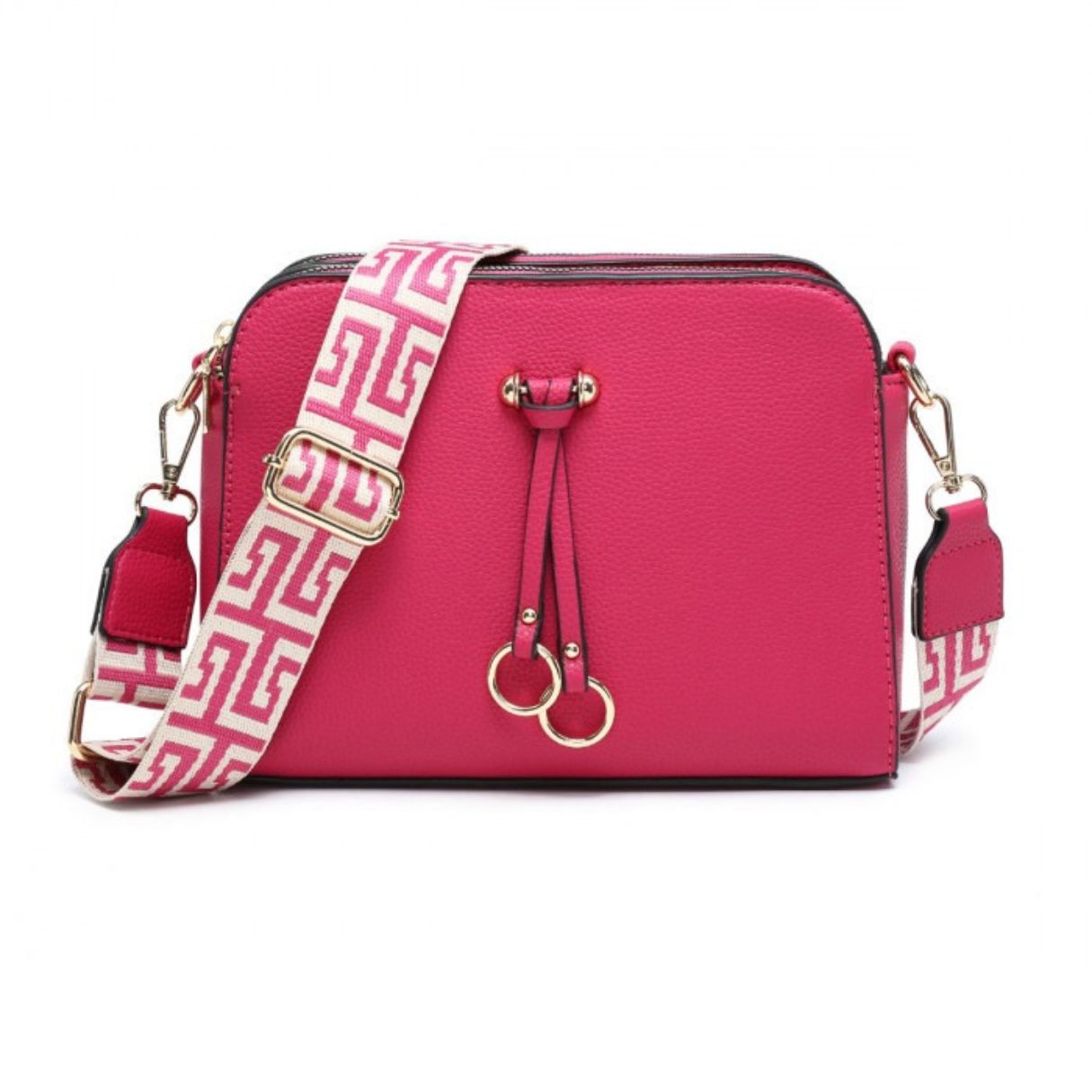 Craze London Women's Double Ring Tassel Crossbody Handbag