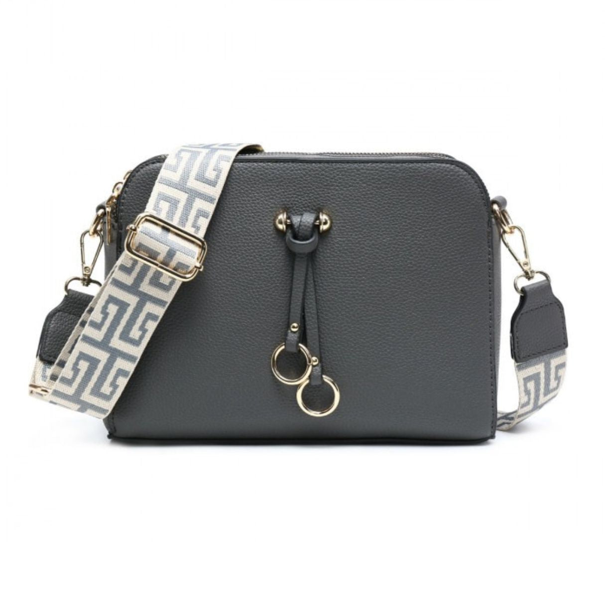 Craze London Women's Double Ring Tassel Crossbody Handbag