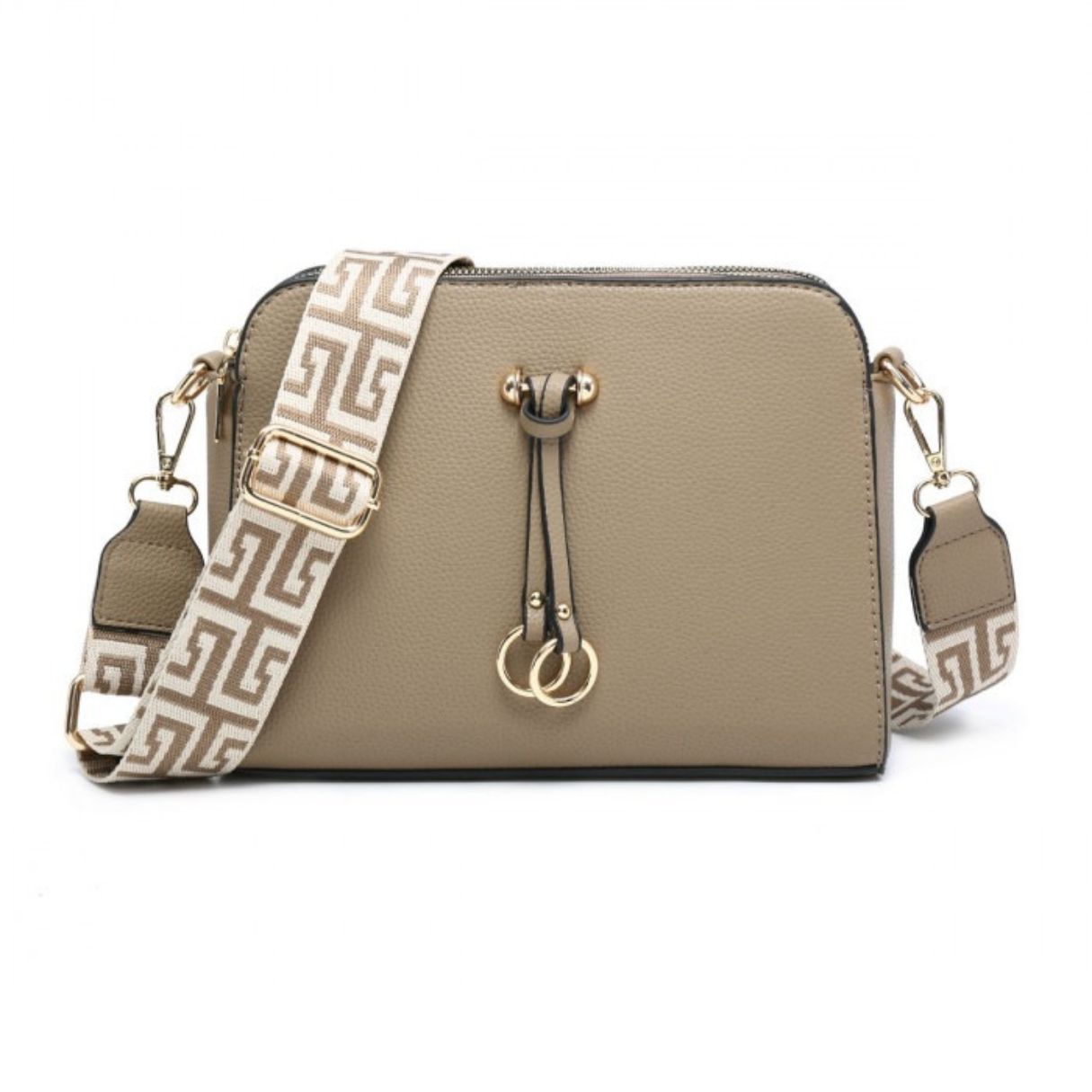 Craze London Women's Double Ring Tassel Crossbody Handbag