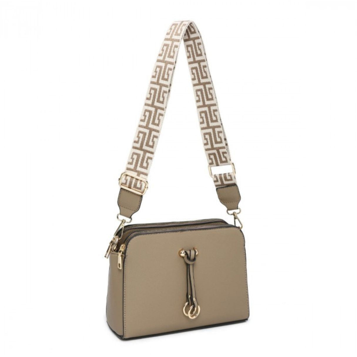 Craze London Women's Double Ring Tassel Crossbody Handbag