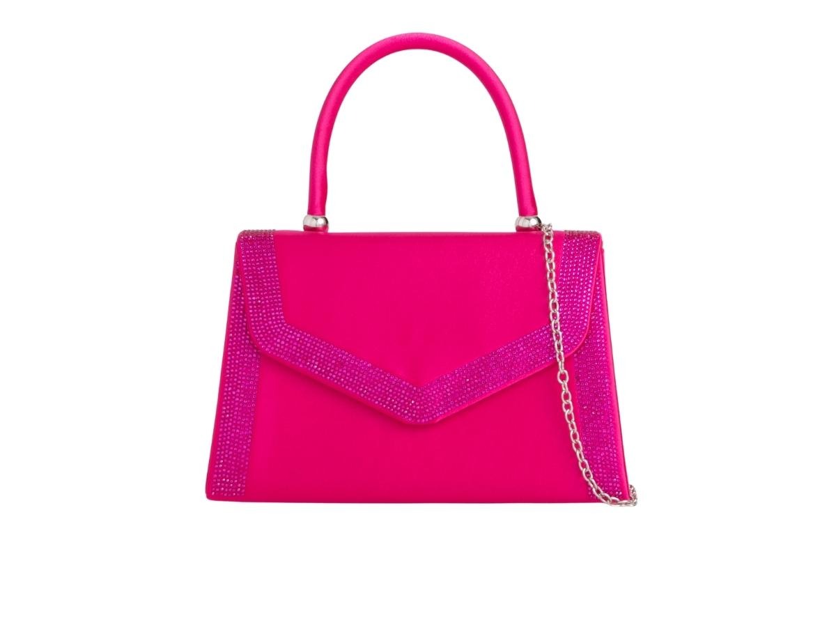 Craze London Womens Satin Sparkly Clutch Bag