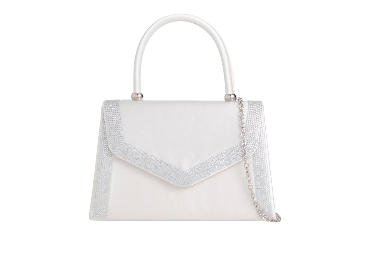 Craze London Womens Satin Sparkly Clutch Bag