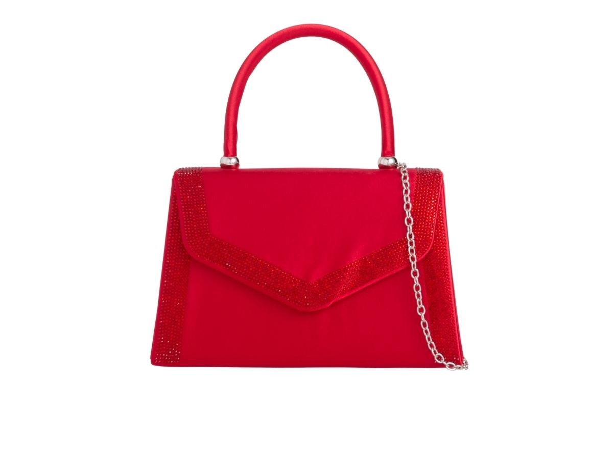 Craze London Womens Satin Sparkly Clutch Bag