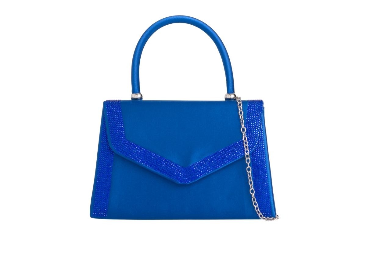Craze London Womens Satin Sparkly Clutch Bag