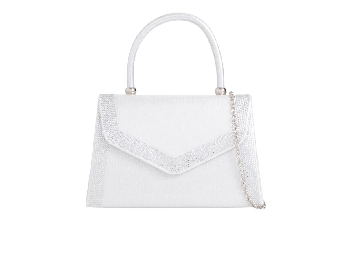 Craze London Womens Satin Sparkly Clutch Bag