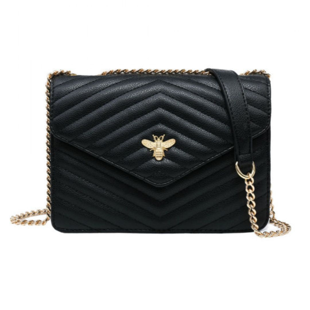 Craze London Cross Body Handbag with chevron quilted pattern