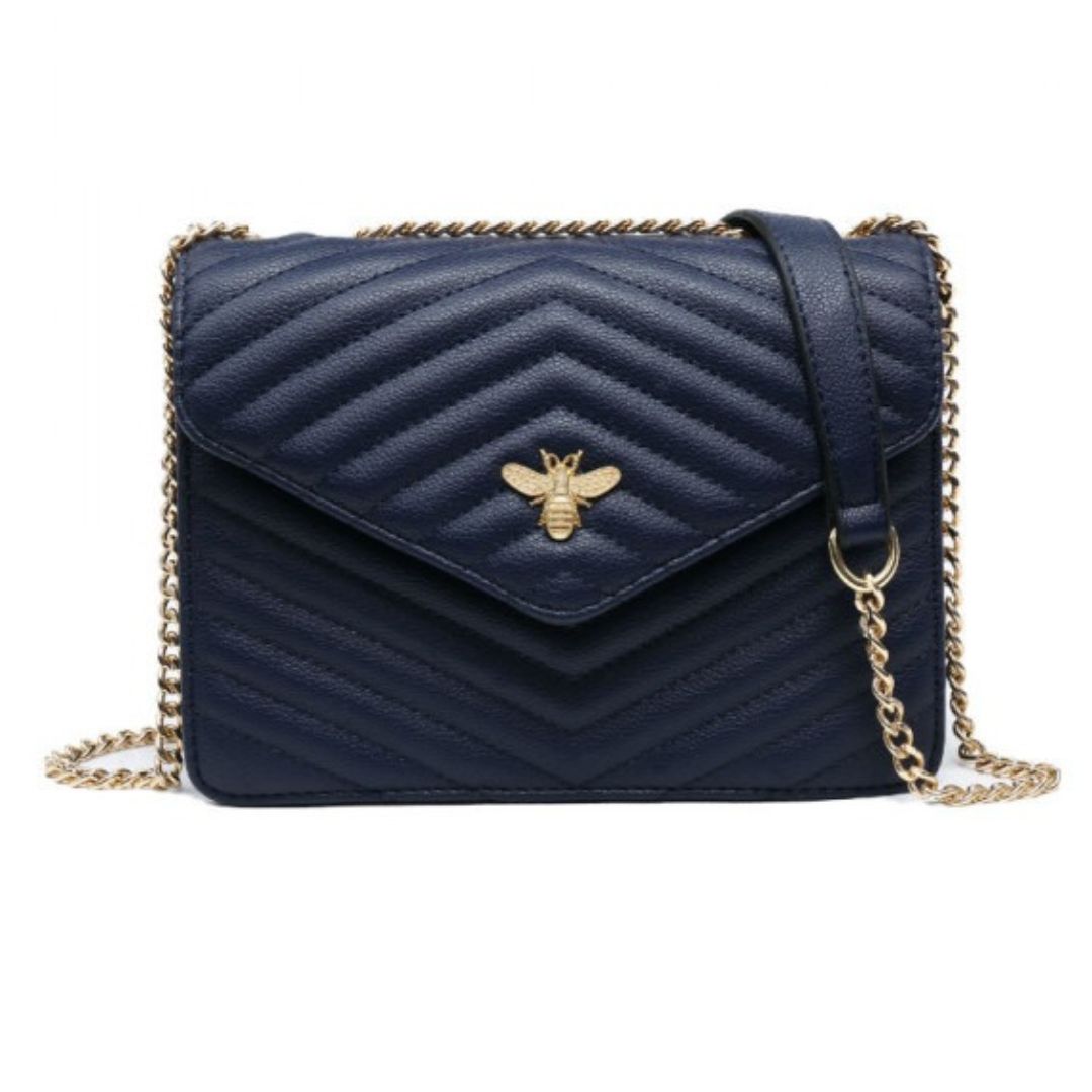 Craze London Cross Body Handbag with chevron quilted pattern