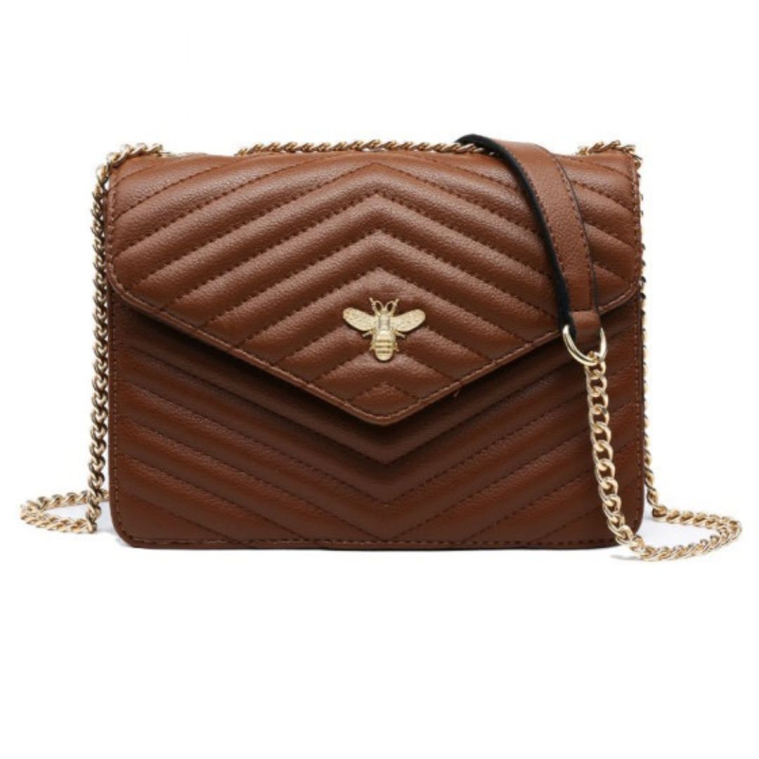 Craze London Cross Body Handbag with chevron quilted pattern