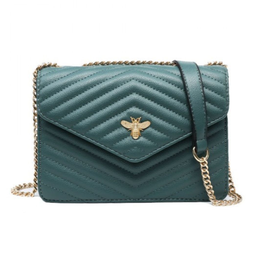 Craze London Cross Body Handbag with chevron quilted pattern