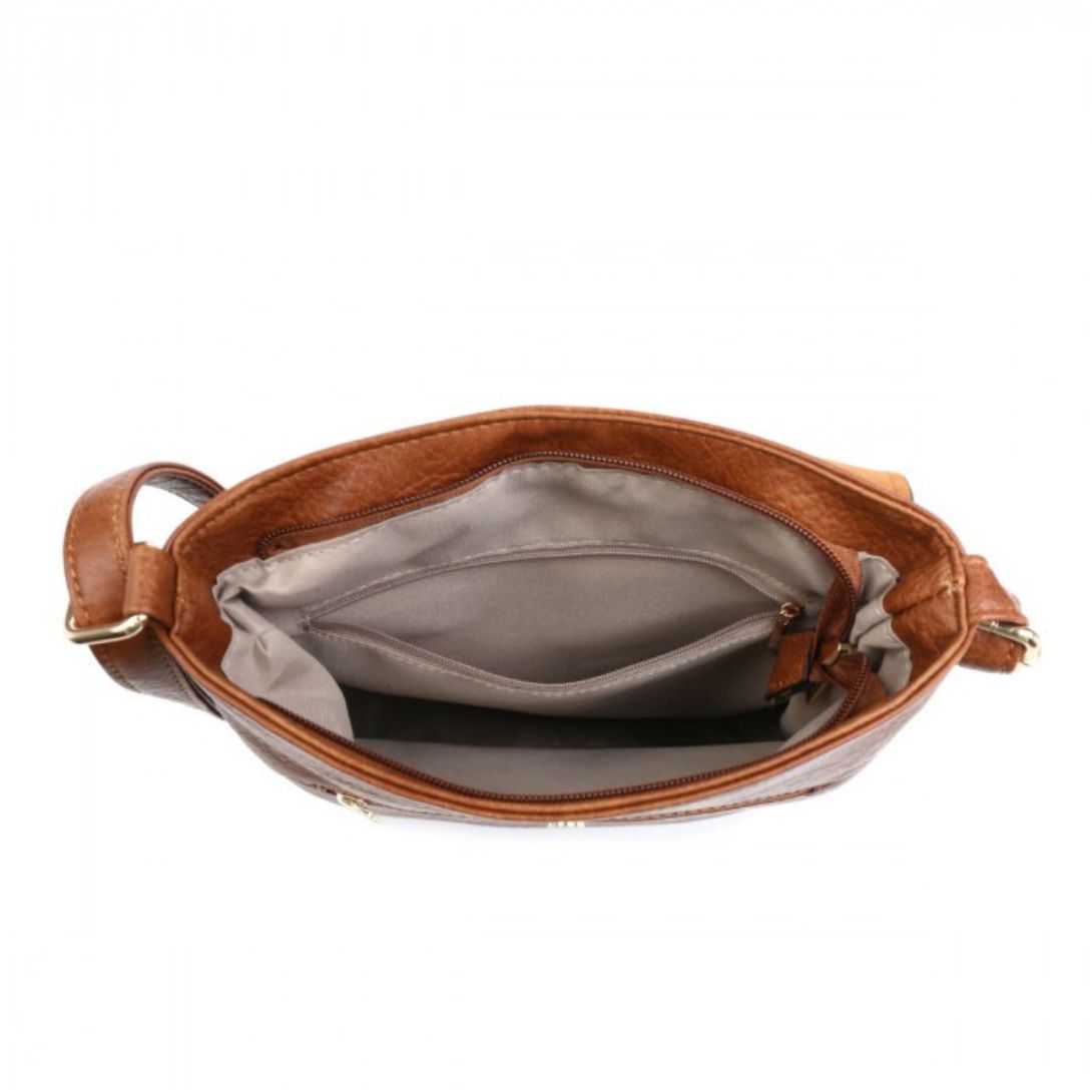 Craze London Cross Body Handbag with flap over cover with V badge