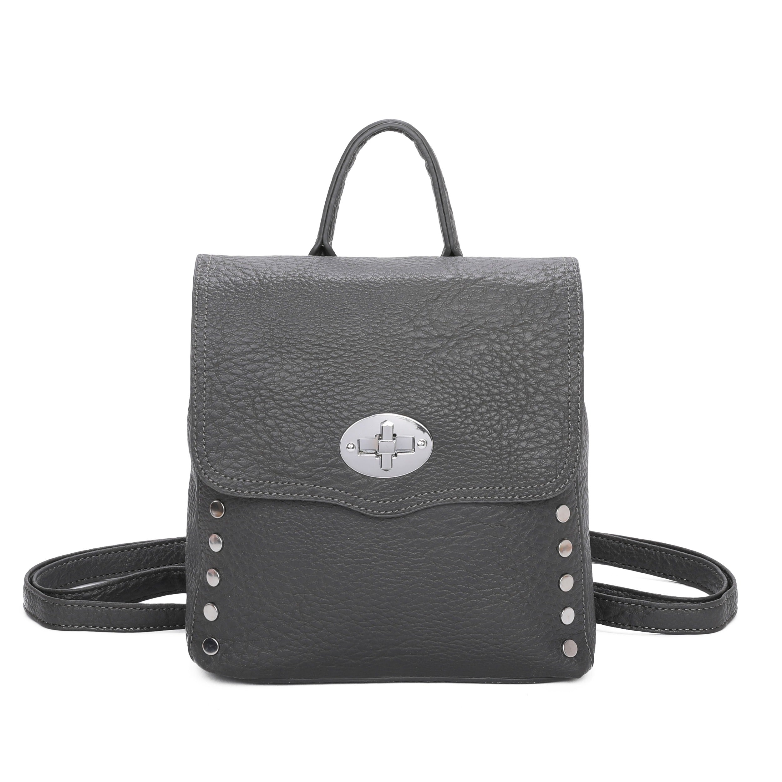 Craze London Flap over with twist lock Medium Backpack