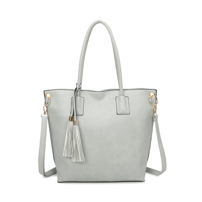 Large Handle Ladies Sleek shoulder bag made of leather