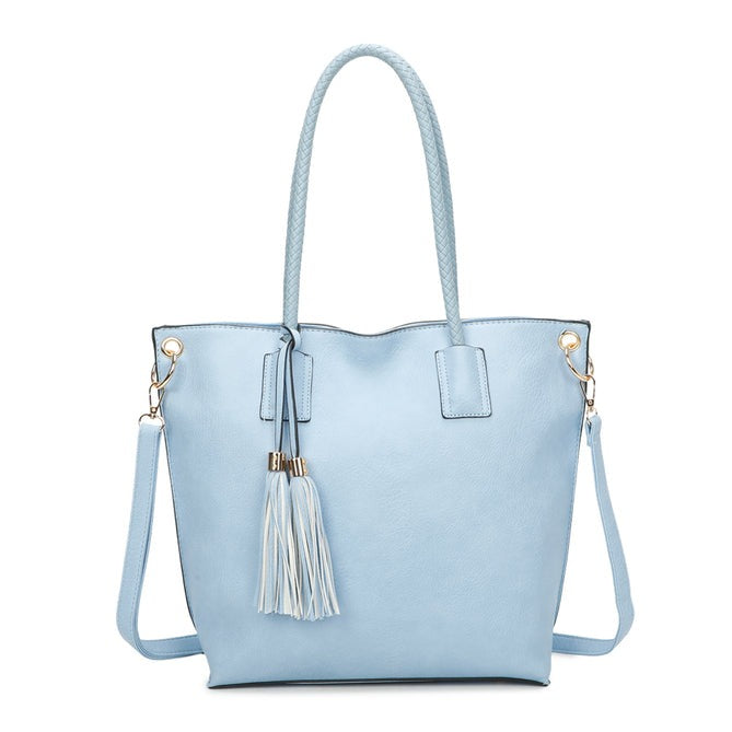 Large Handle Ladies Sleek shoulder bag made of leather