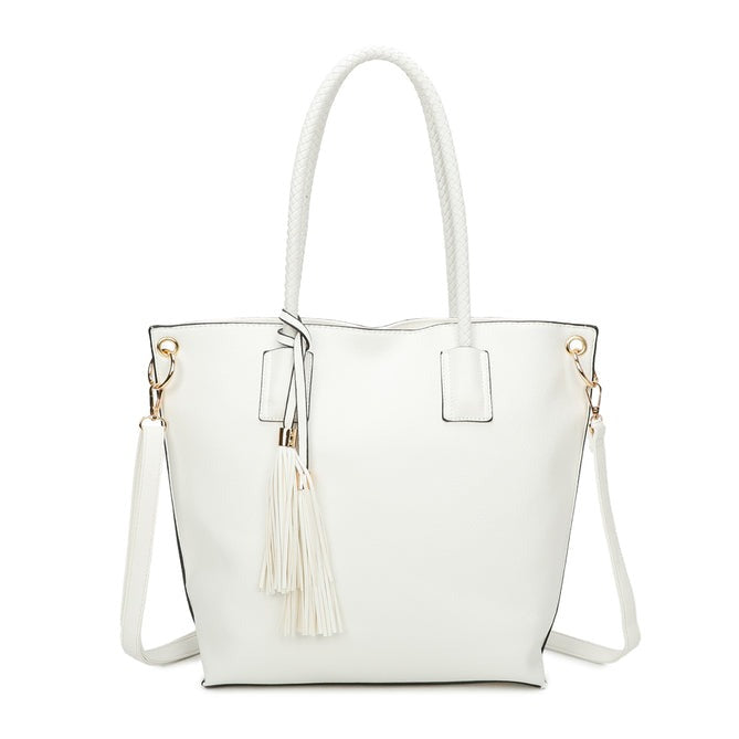 Large Handle Ladies Sleek shoulder bag made of leather