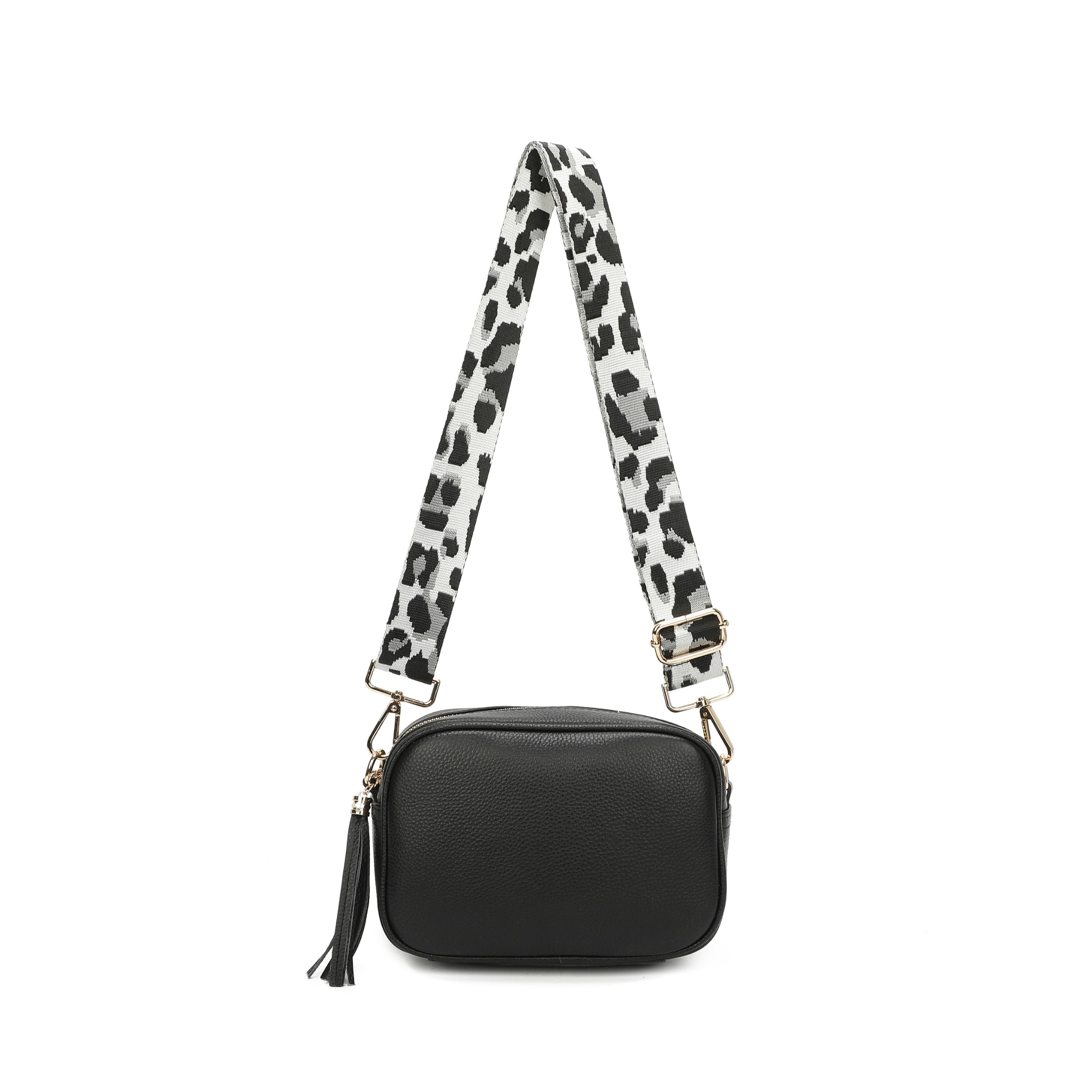 Craze London Tassel Zip Leather Crossbody Bag