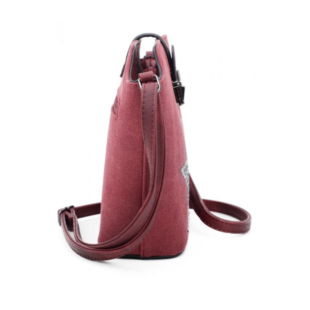 Craze London Little canvas shoulder bag with a zip pocket