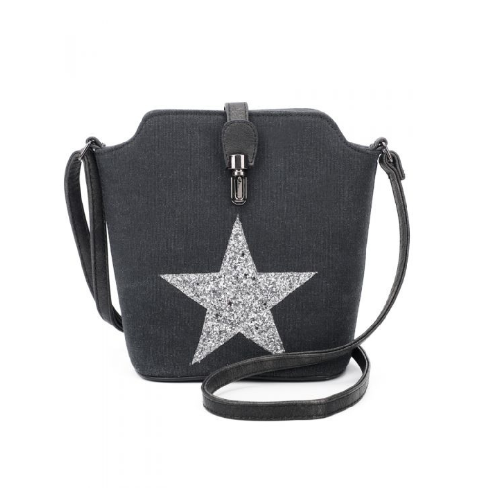 Craze London Little canvas shoulder bag with a zip pocket