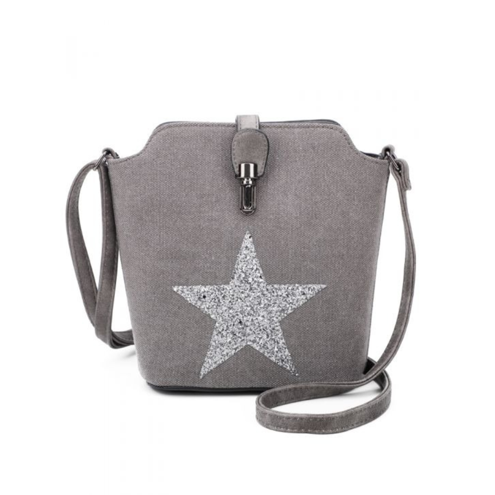 Craze London Little canvas shoulder bag with a zip pocket