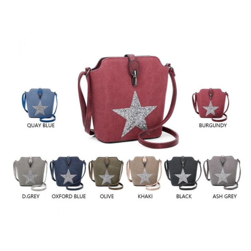 Craze London Little canvas shoulder bag with a zip pocket