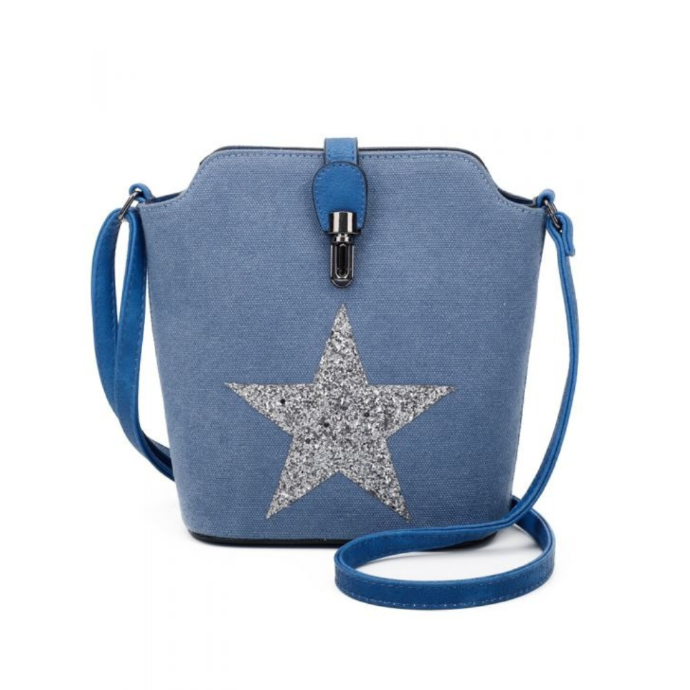 Craze London Little canvas shoulder bag with a zip pocket