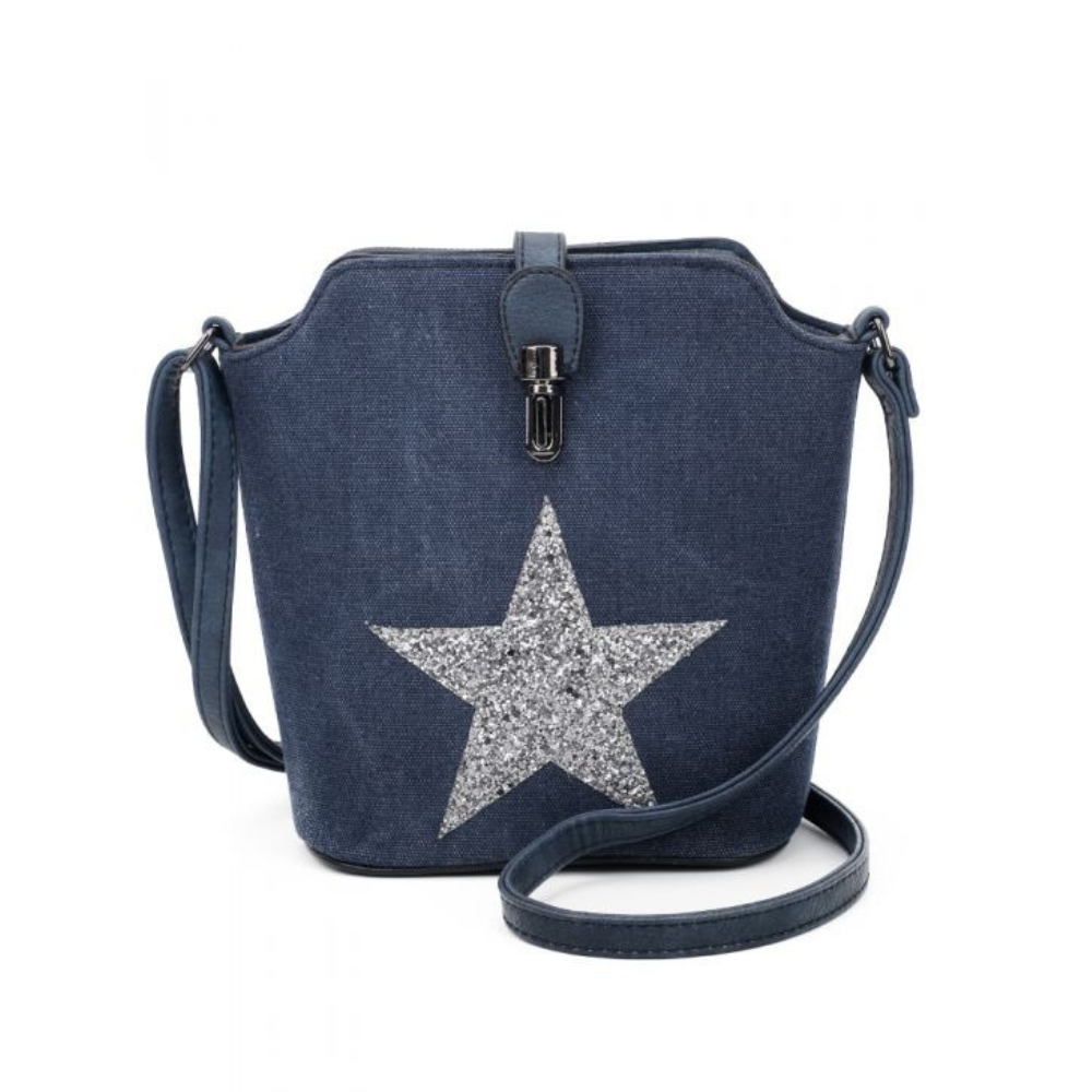 Craze London Little canvas shoulder bag with a zip pocket