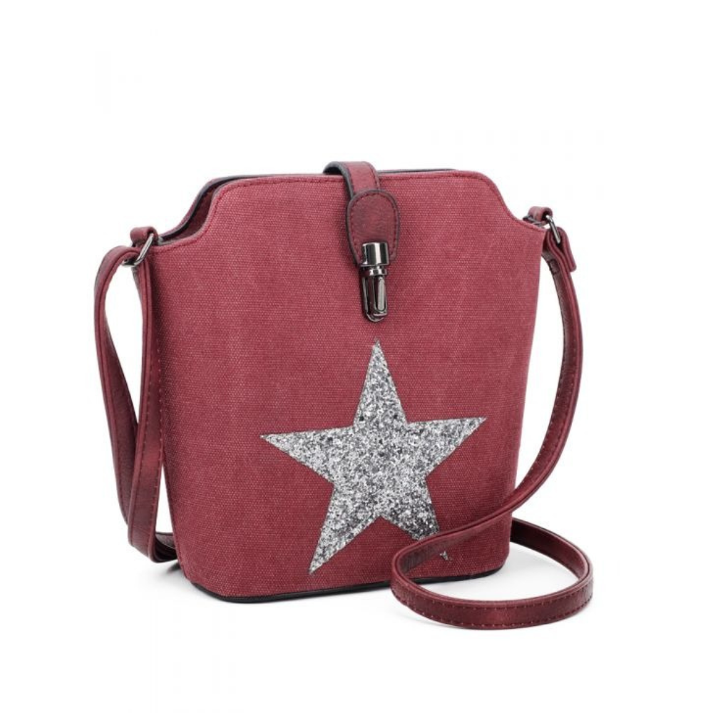 Craze London Little canvas shoulder bag with a zip pocket