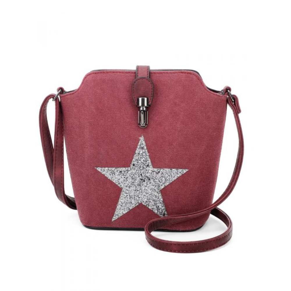 Craze London Little canvas shoulder bag with a zip pocket