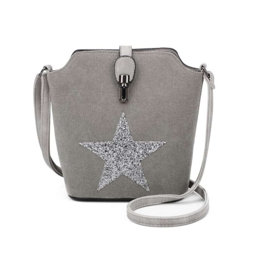 Craze London Little canvas shoulder bag with a zip pocket