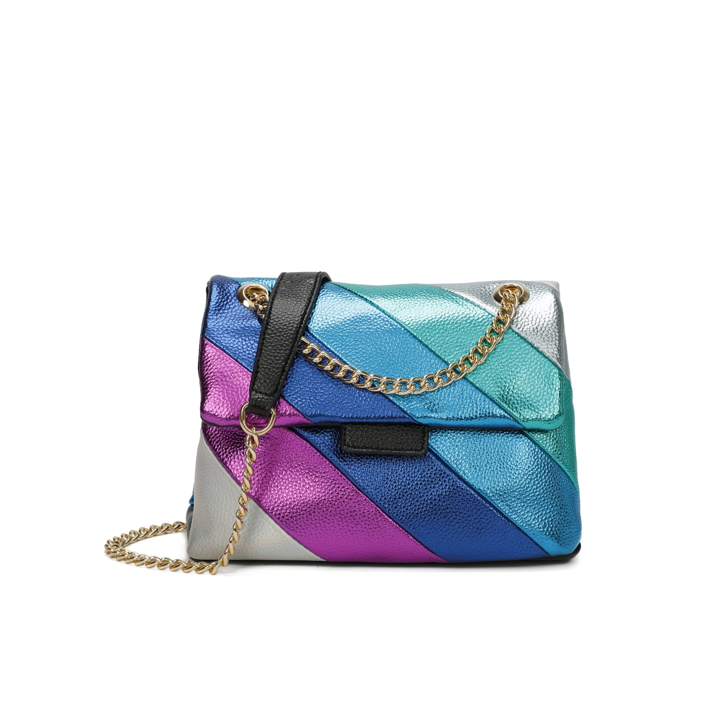 Craze London Metallic Stripes Bag
