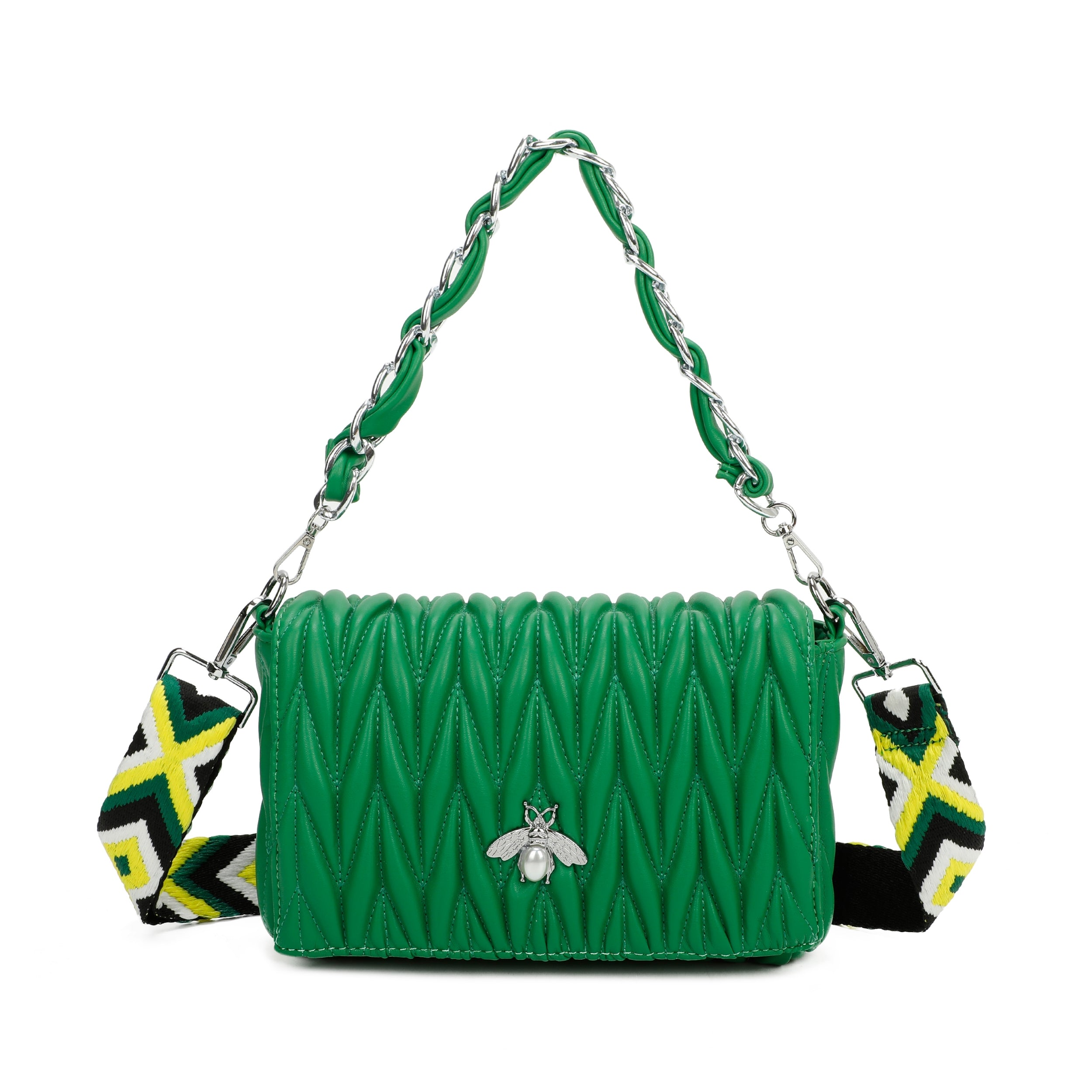 Craze London Quilted Bee Chain Bag
