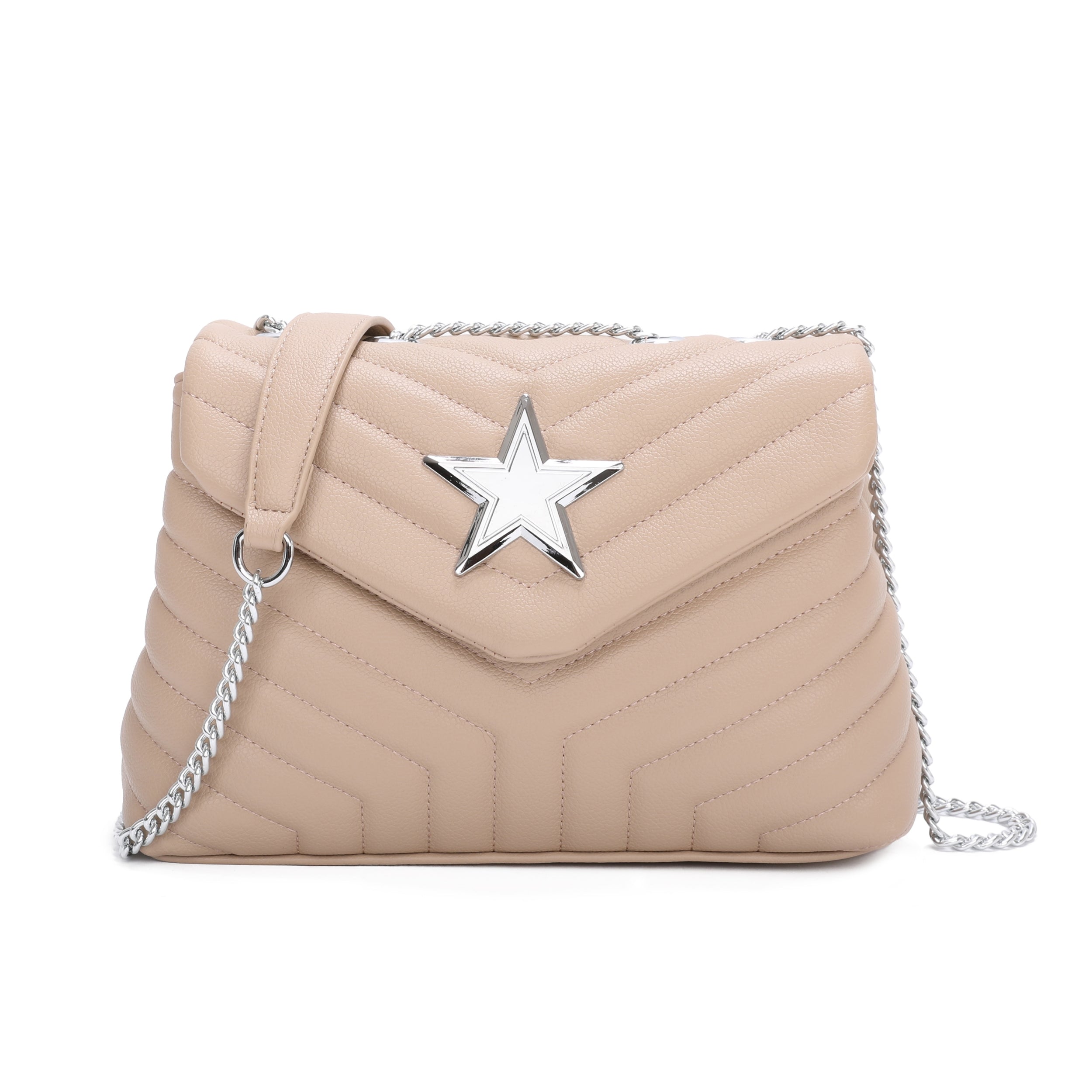 Craze London Quilted Star Satchel Bag