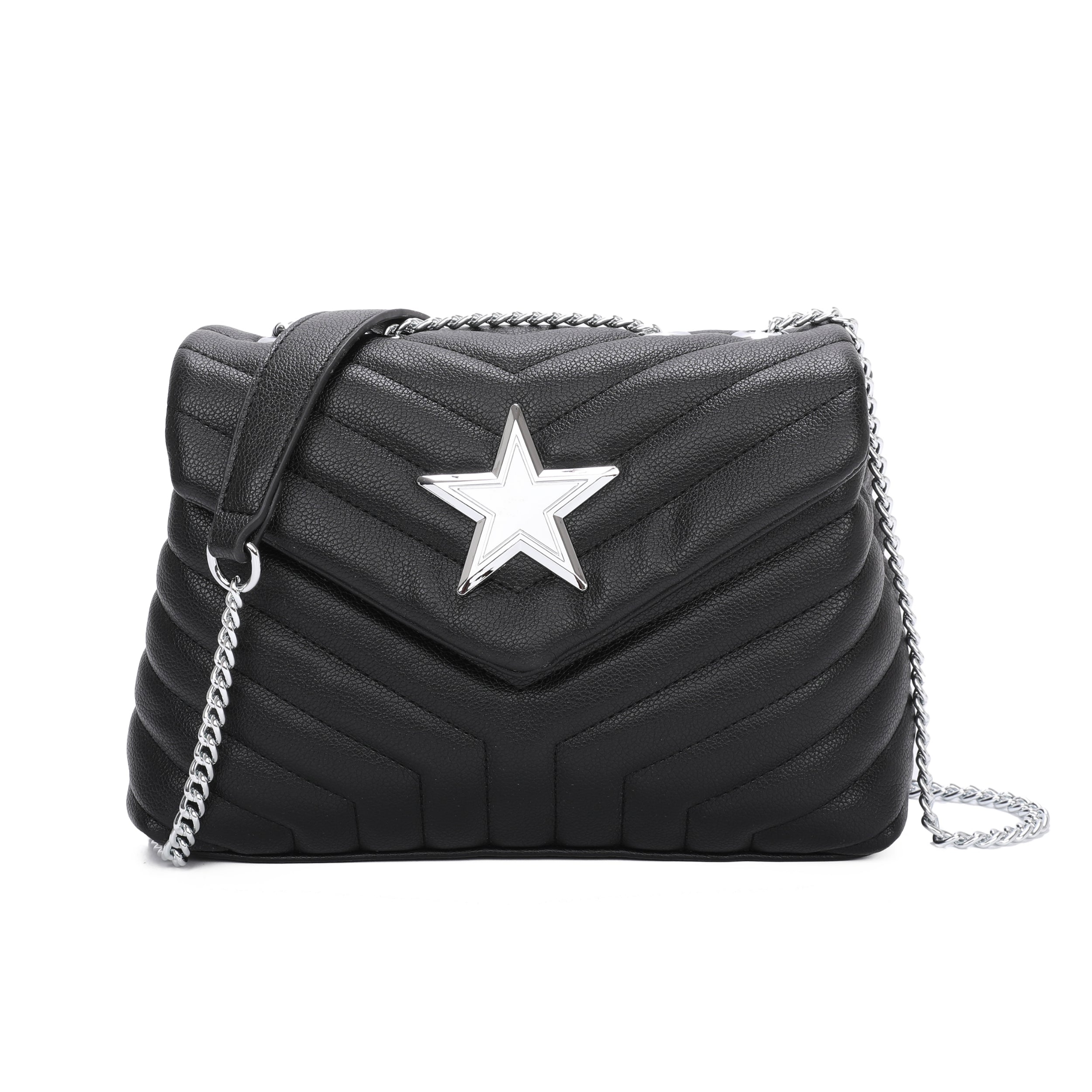 Craze London Quilted Star Satchel Bag