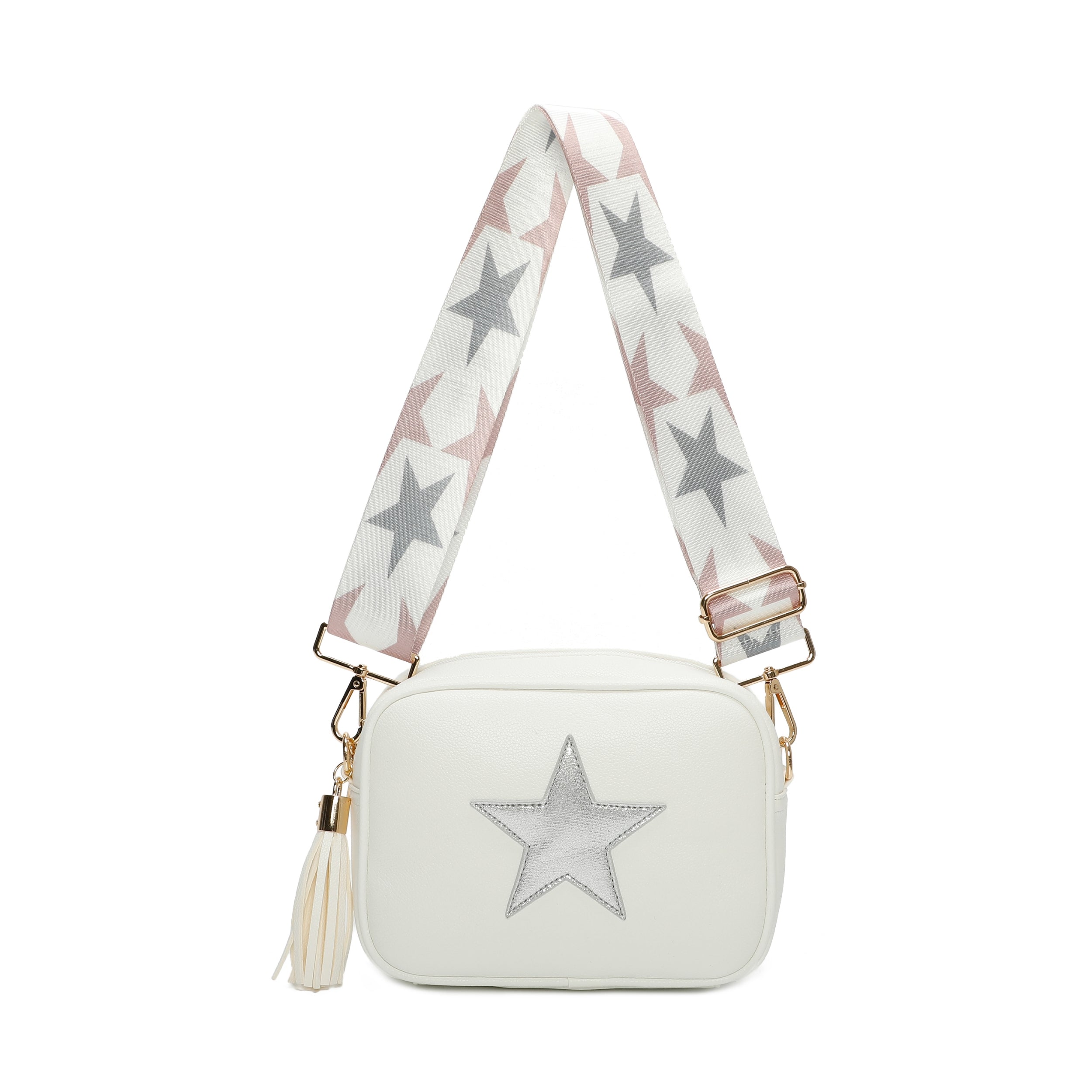 Star Crossbody Bag with Tassel Zip Closure