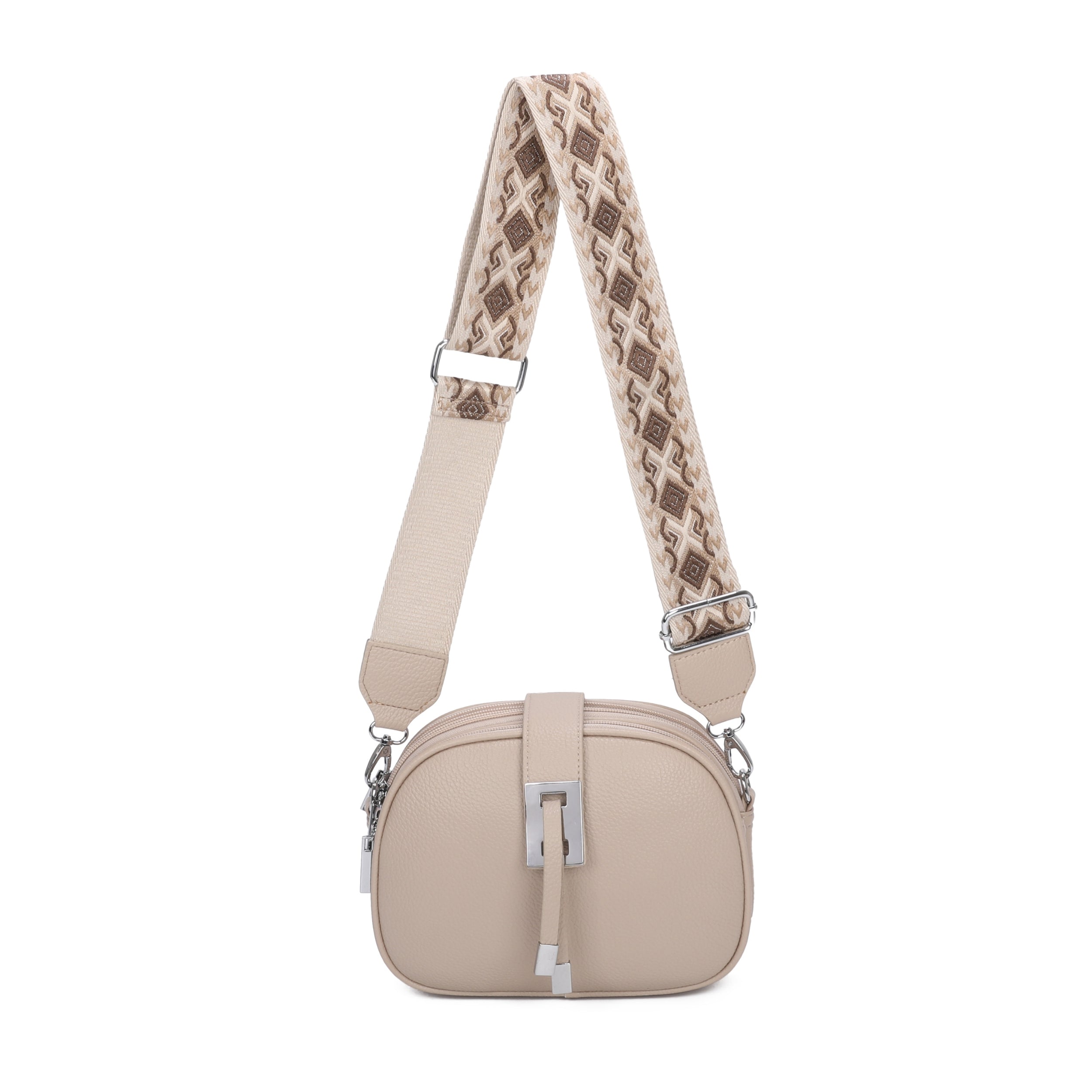 Triple zipped compartments Crossbody Bag