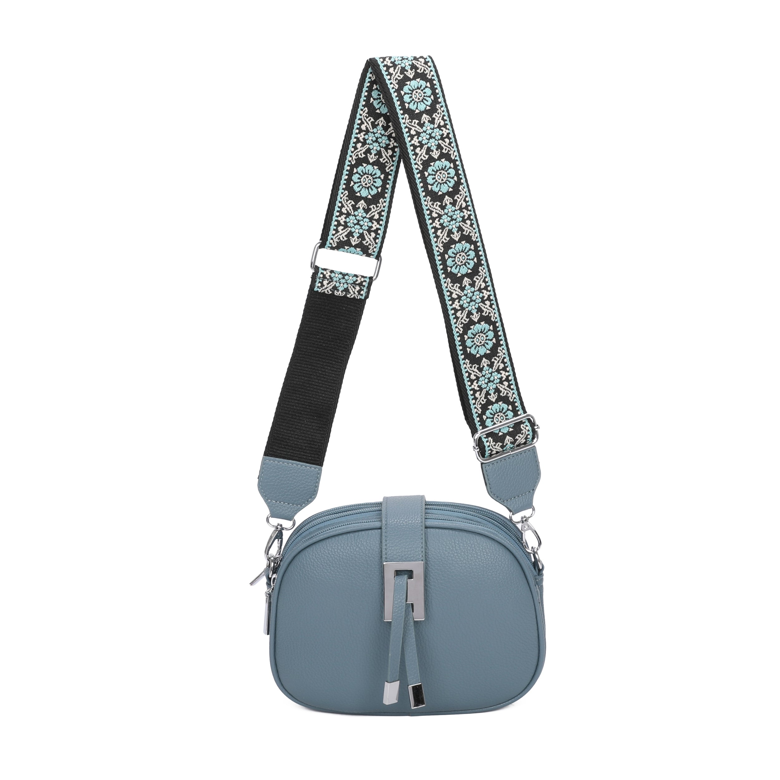Triple zipped compartments Crossbody Bag