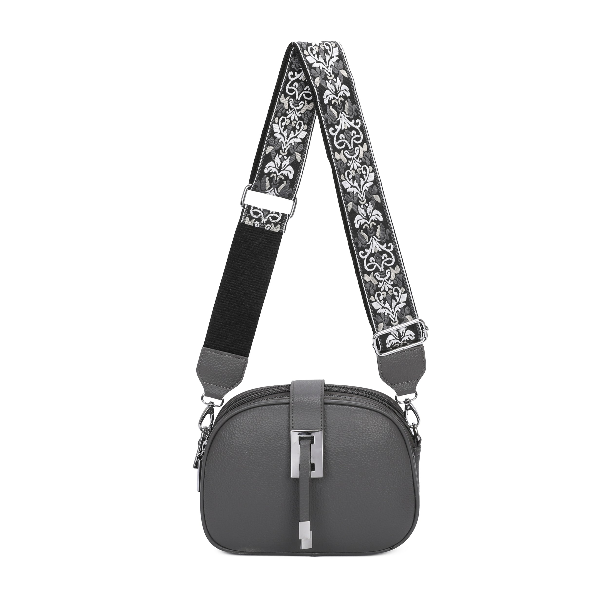 Triple zipped compartments Crossbody Bag