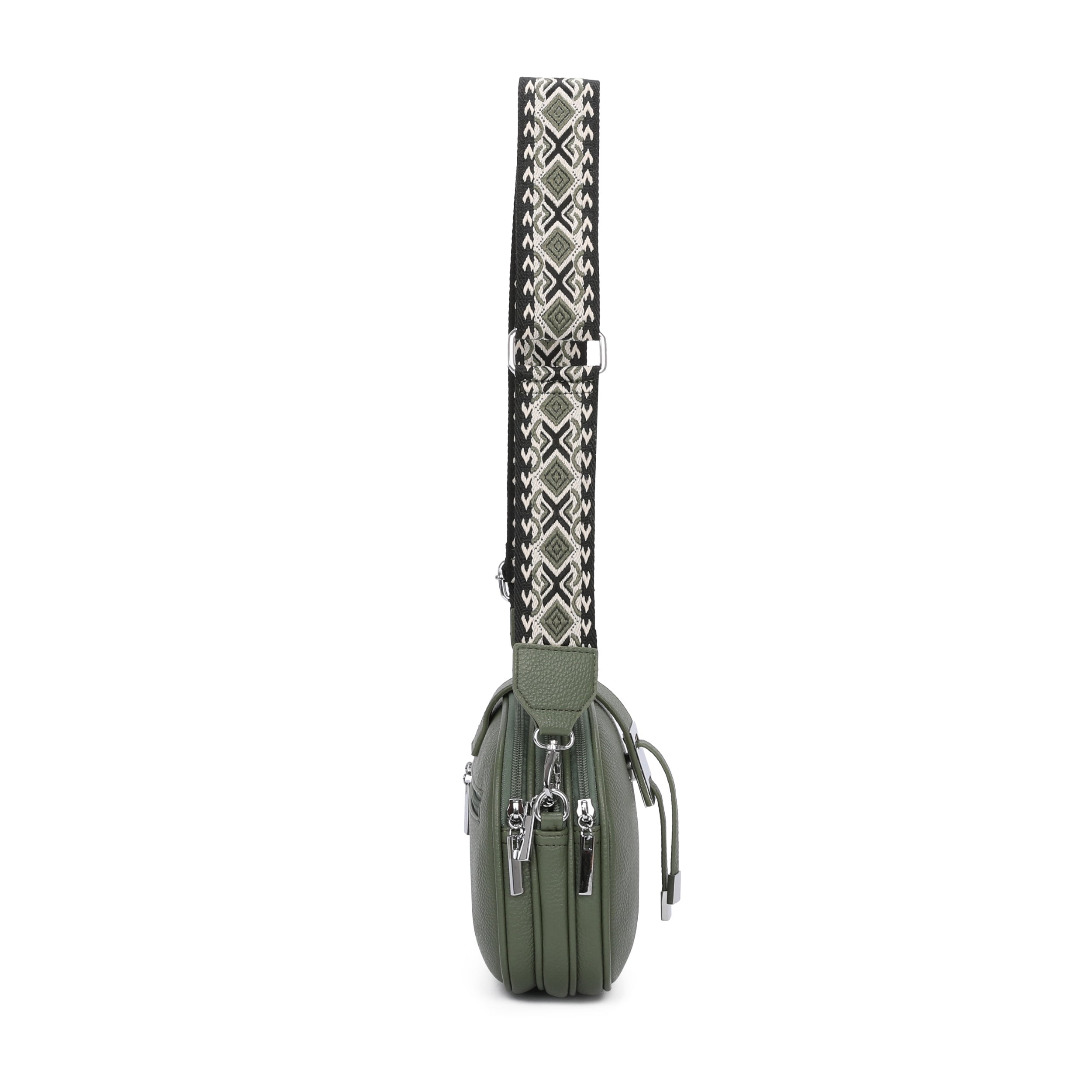 Triple zipped compartments Crossbody Bag