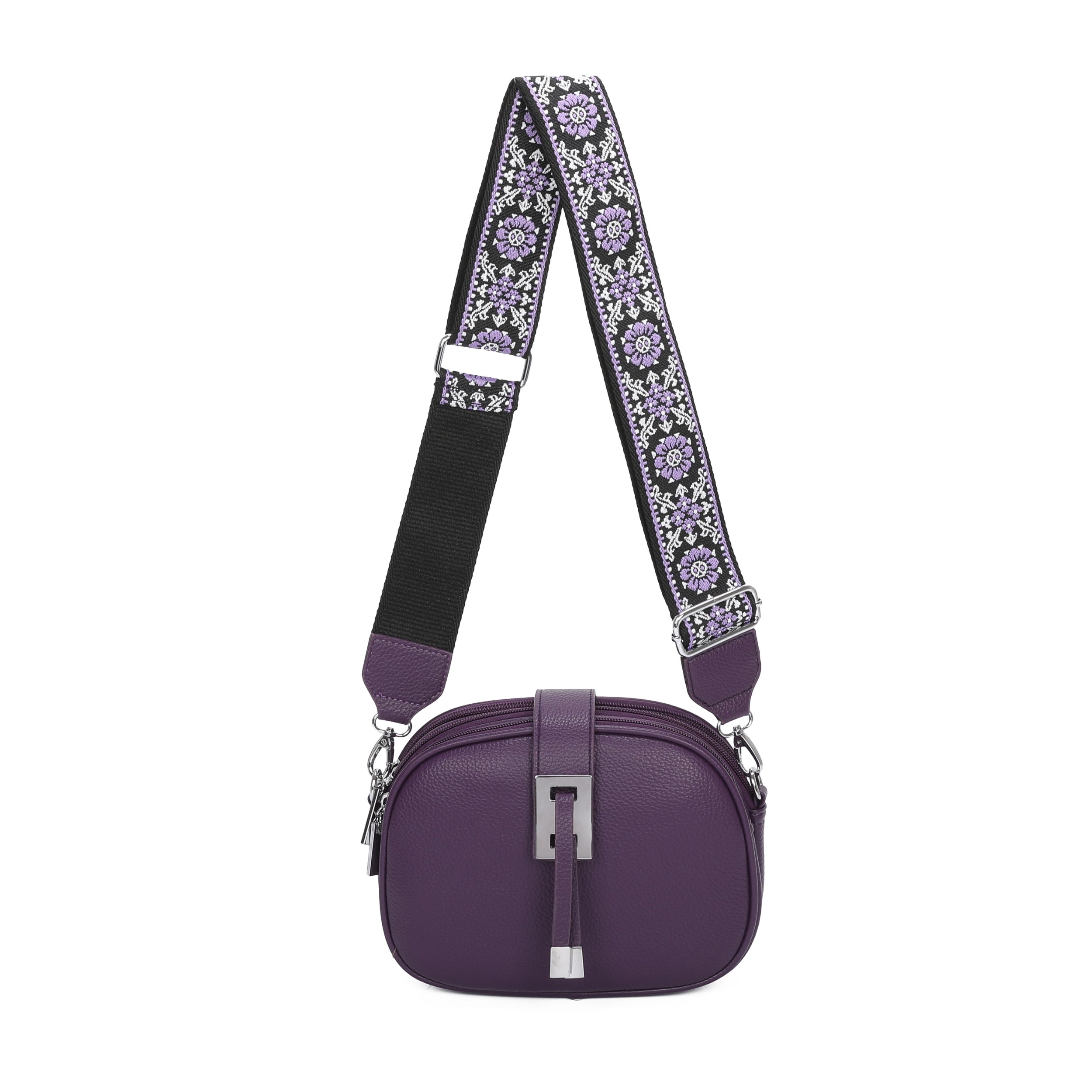 Triple zipped compartments Crossbody Bag