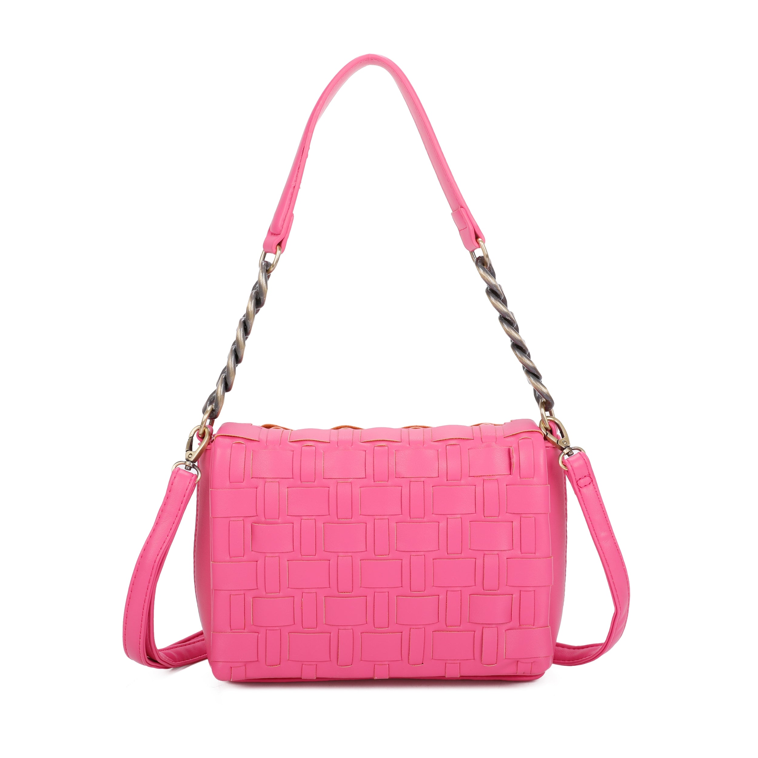 Craze London Woven Shoulder Bag