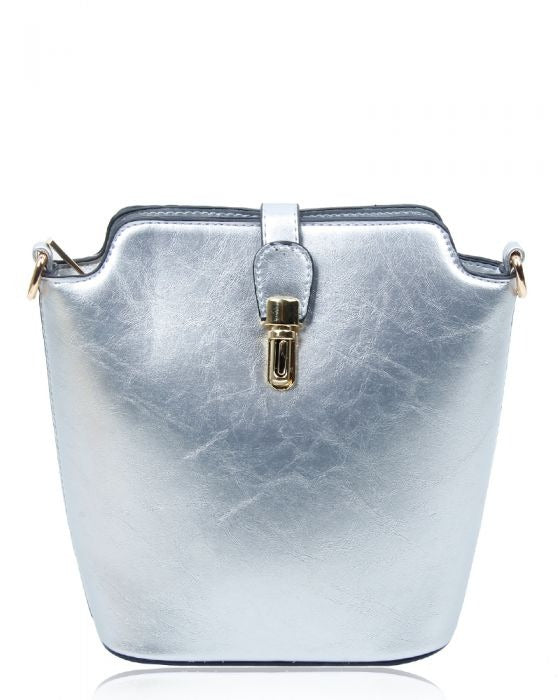 Gold Metal Clasp Detail Messenger Bag