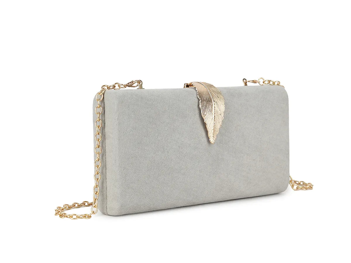 Women's Faux Suede Wedding Party Prom Evening Chain Clutch Bag Handbag